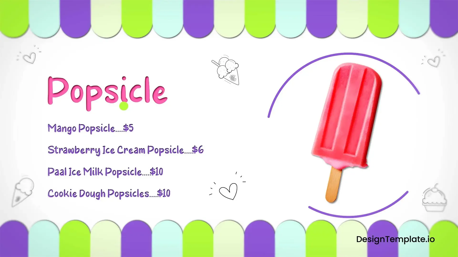 Ice Cream Menu Card Slideshow